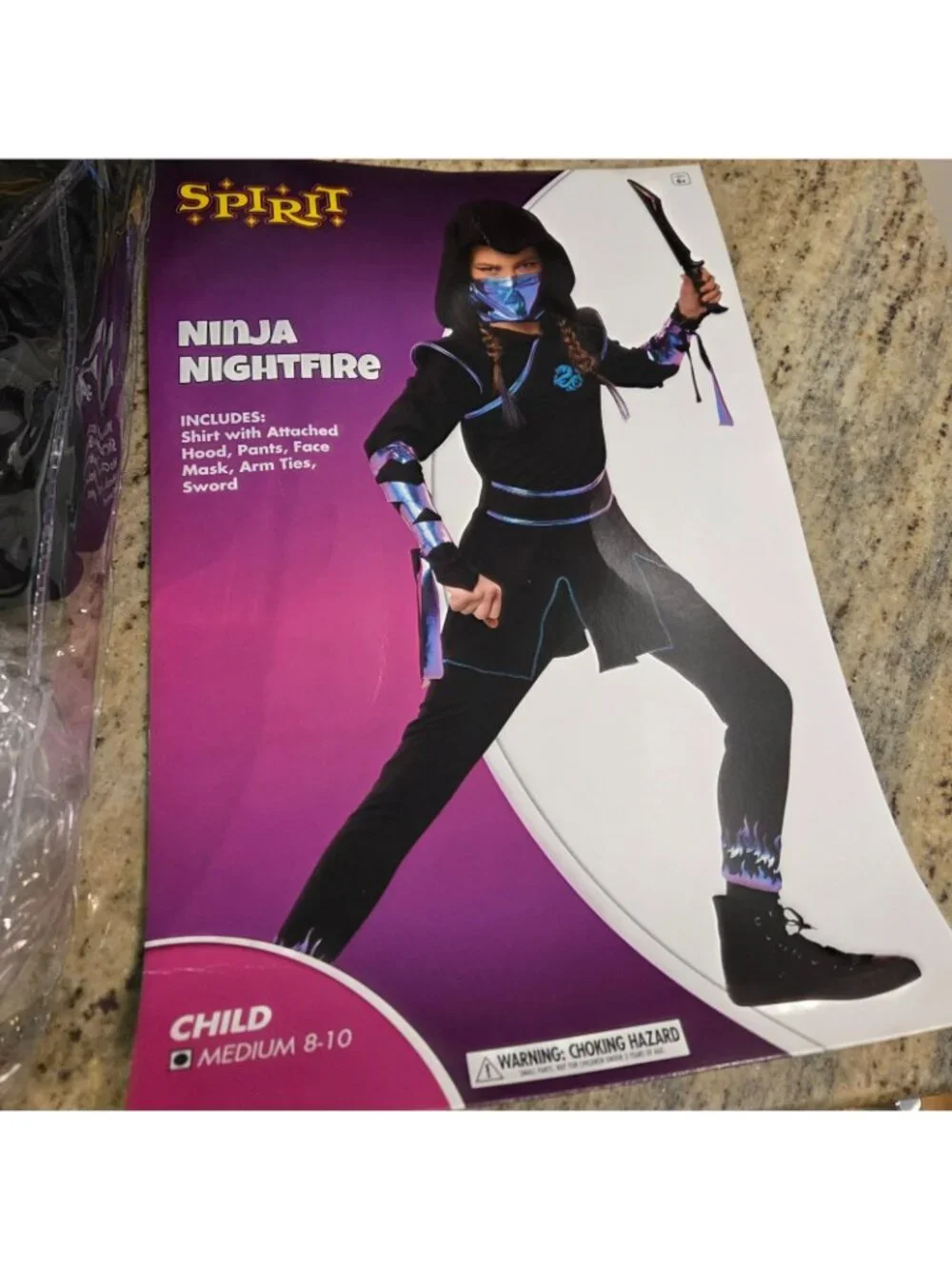 Ninja Nightfire Costume Child M 8-10 Spirit Halloween No Sword READ